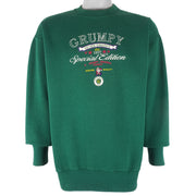 Disney - Grumpy Seven Dwarfs Embroidered Crew Neck Sweatshirt 1990s X-Large Vintage Retro