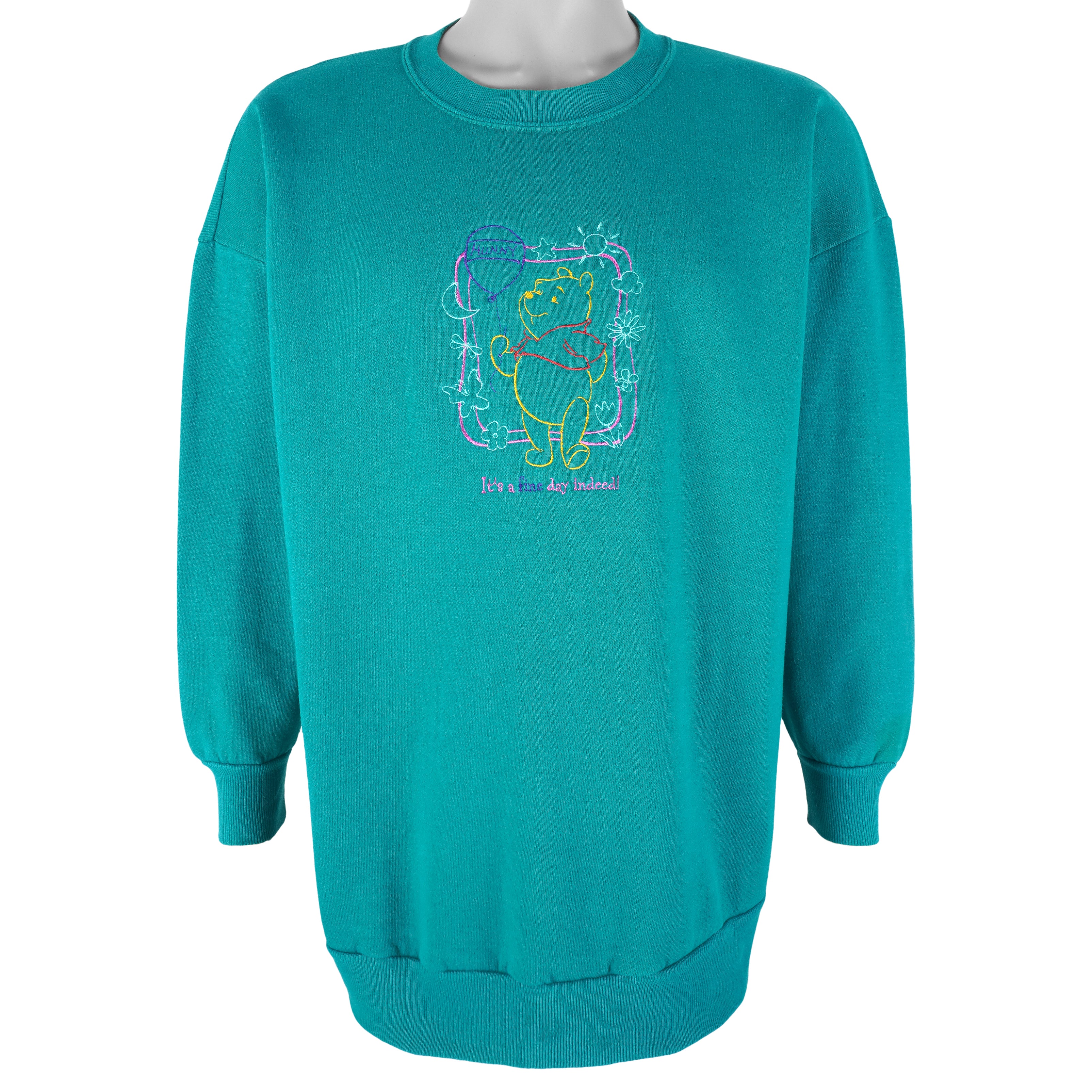 Disney - Winnie The Pooh Embroidered Sweatshirt 1990s X-Large Vintage Retro