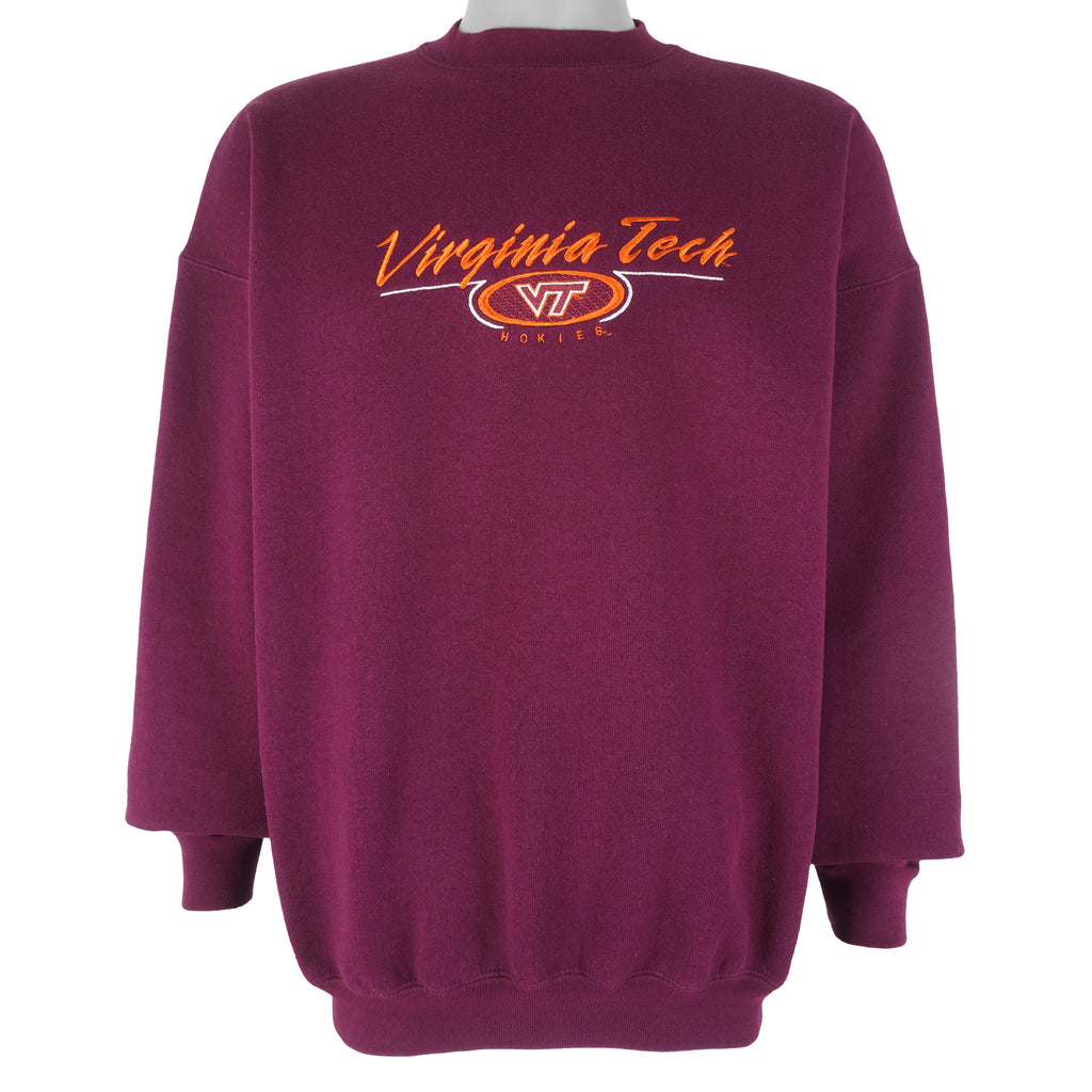 NCAA (Tultex) - Virginia Tech Hokies Crew Neck Sweatshirt 1990s X-Large Vintage Retro