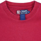 Ralph Lauren (Chaps) - Red Embroidered Crew Neck Sweatshirt 1990s Large Vintage Retro