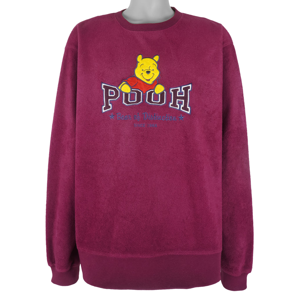Disney - Winnie The Pooh Crew Neck Sweatshirt 1990s Xx-Large Vintage Retro