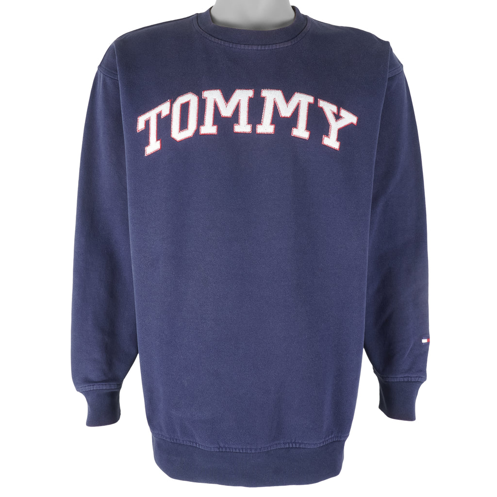 Tommy Hilfiger - Blue Crew Neck Sweatshirt 1990s X-Large