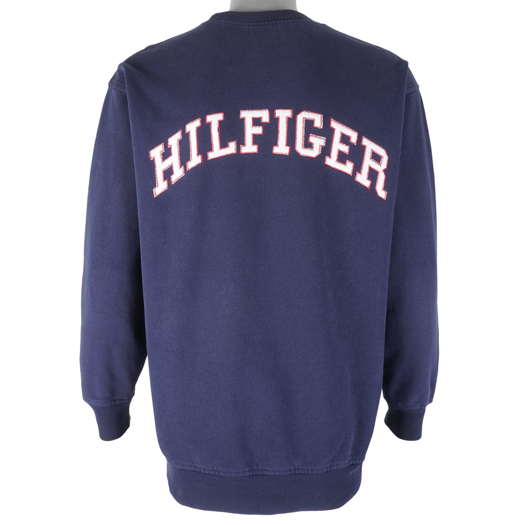 Tommy Hilfiger - Blue Crew Neck Sweatshirt 1990s X-Large