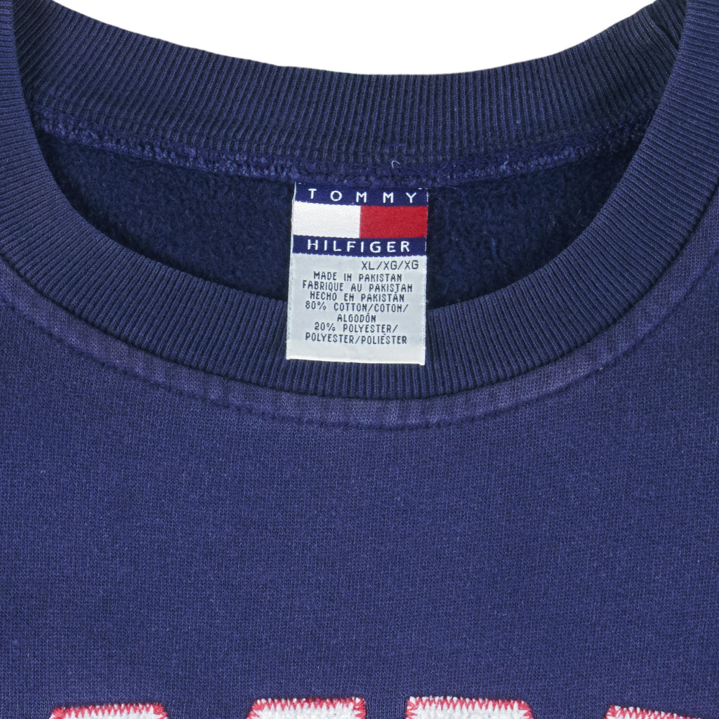 Tommy Hilfiger - Blue Crew Neck Sweatshirt 1990s X-Large