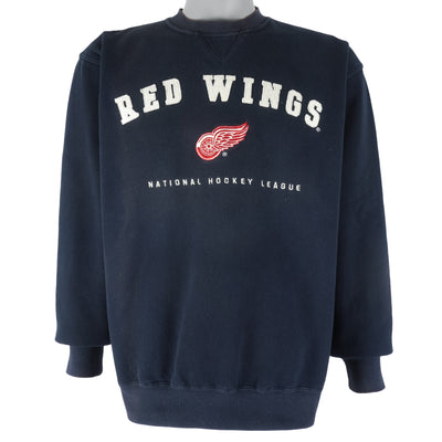 NHL (Lee) - Detroit Red Wings Embroidered Crew Neck Sweatshirt 1990s Medium