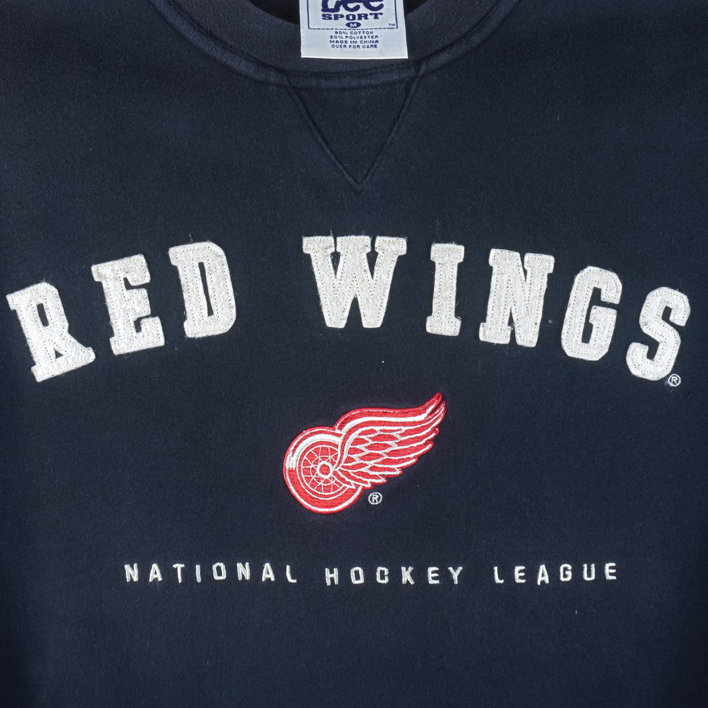 NHL (Lee) - Detroit Red Wings Embroidered Crew Neck Sweatshirt 1990s Medium Vintage Retro Hockey