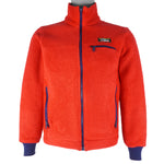 LL Bean - Red Fleece Sweatshirt 1990s Medium Vintage Retro
