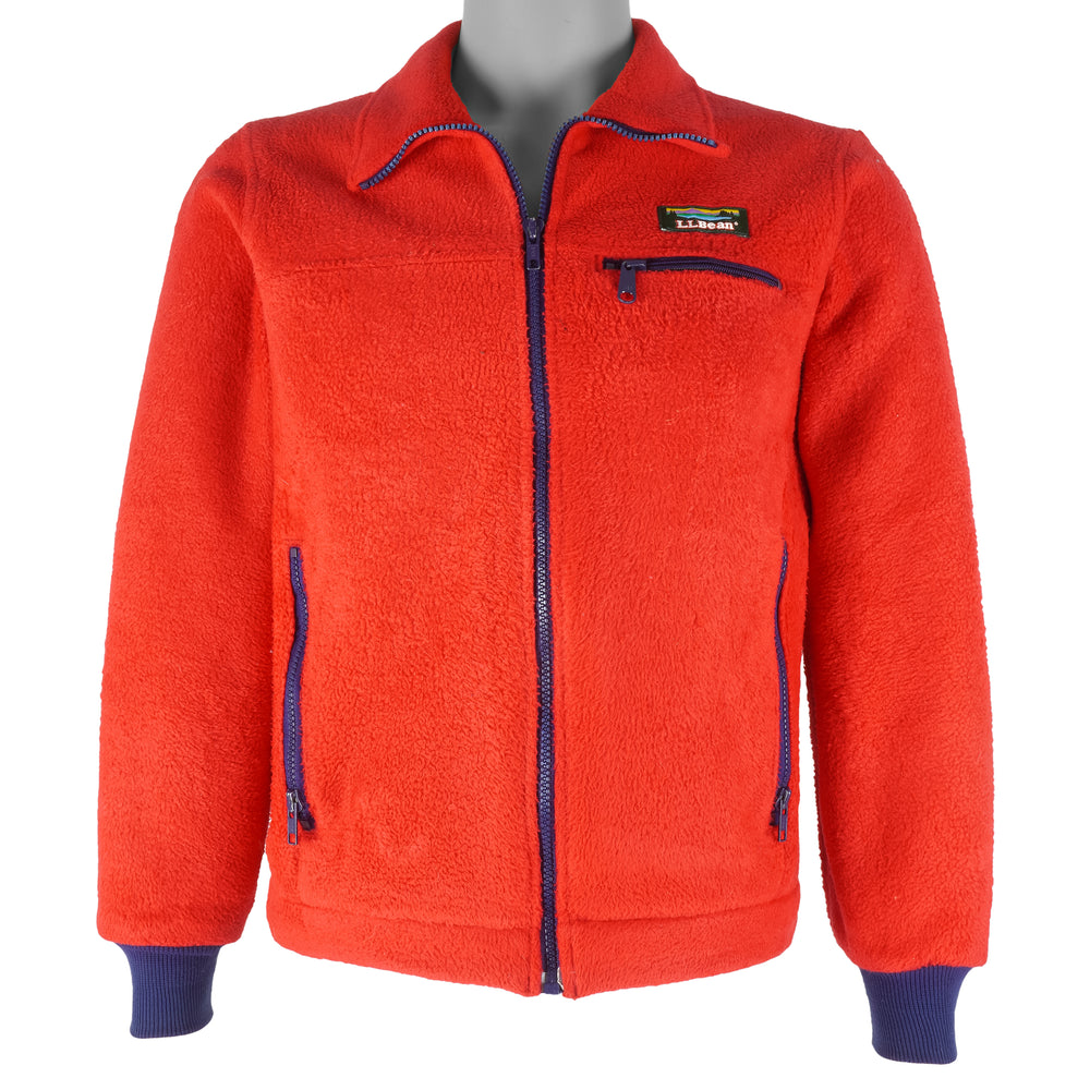 LL Bean - Red Fleece Sweatshirt 1990s Medium Vintage Retro