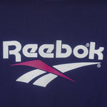 Reebok - Blue Big Logo Crew Neck Sweatshirt 1990s Medium Vintage Retro