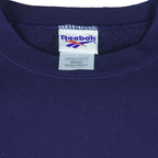 Reebok - Blue Big Logo Crew Neck Sweatshirt 1990s Medium Vintage Retro
