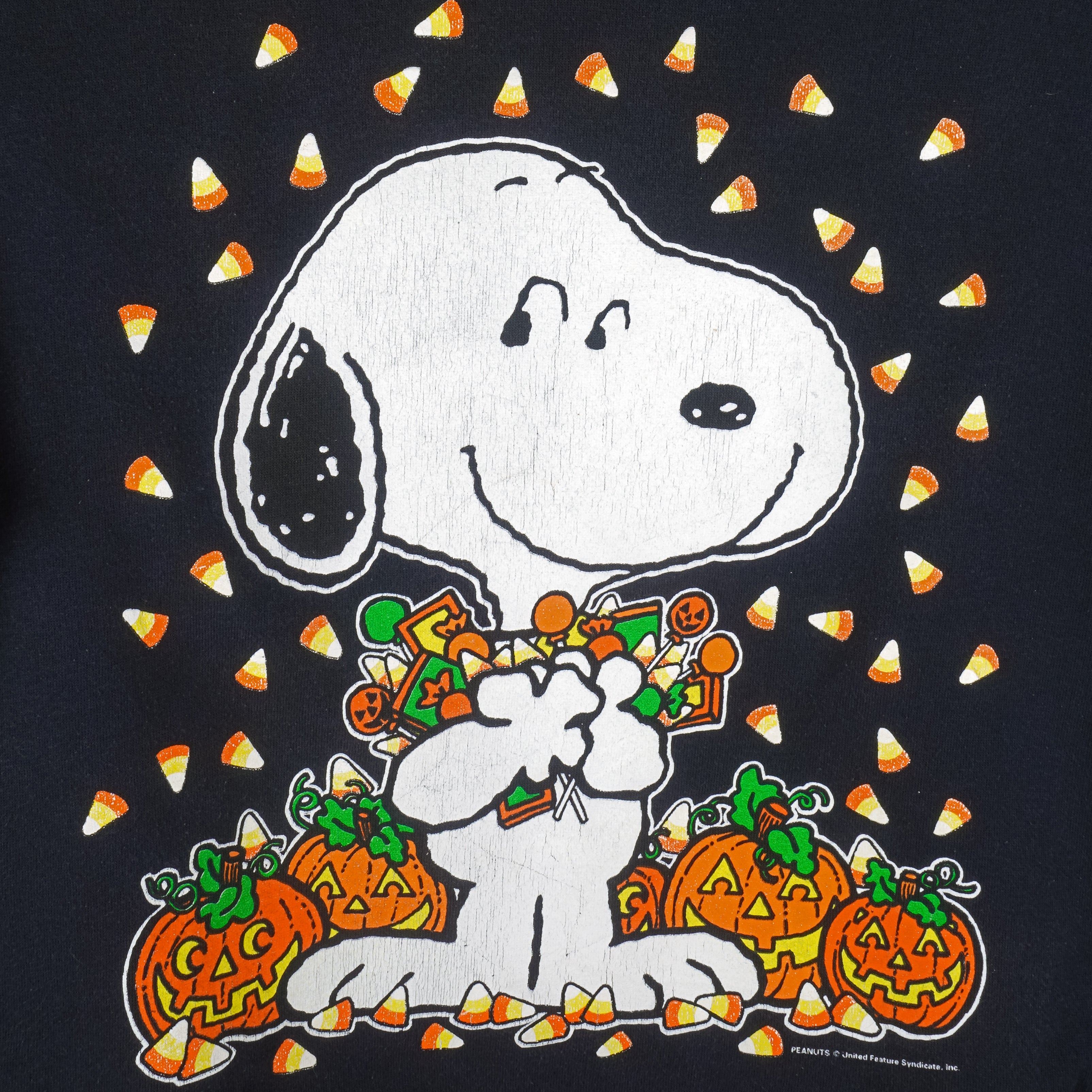 Vintage (Peanuts) - Snoopy Halloween Crew Neck Sweatshirt 1990s X-Large Vintage Retro