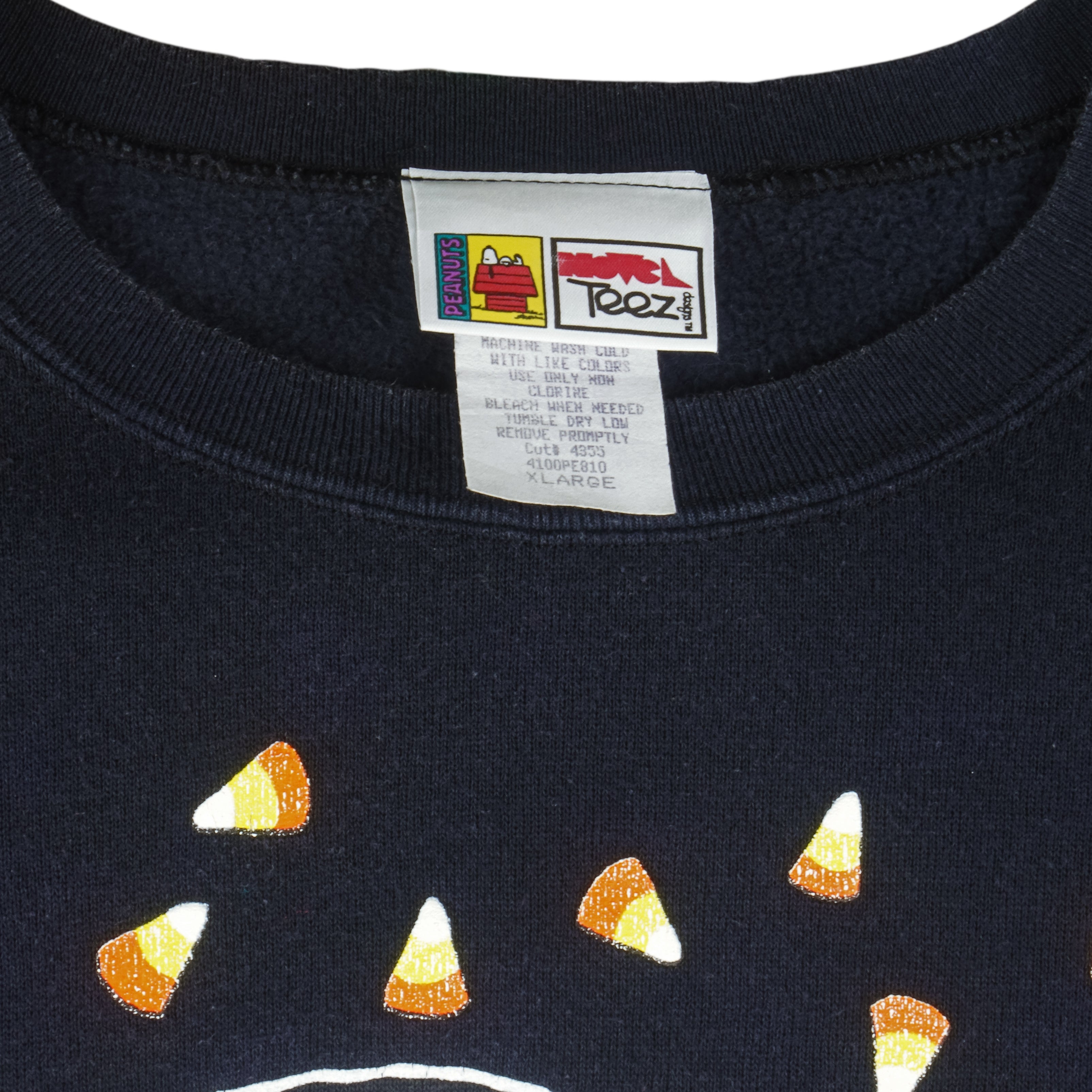 Vintage (Peanuts) - Snoopy Halloween Crew Neck Sweatshirt 1990s X-Large Vintage Retro
