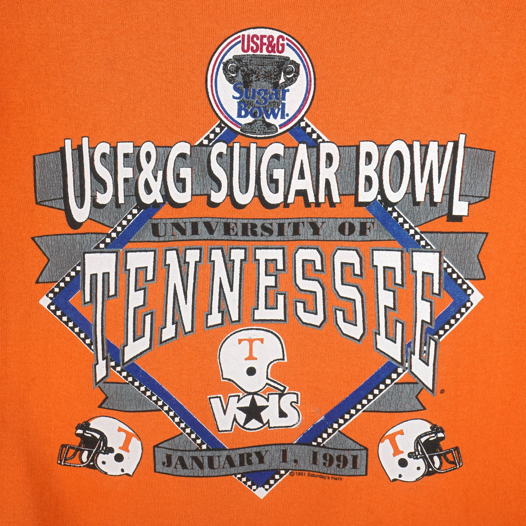 NCAA (Hero) - Tennessee Vols USF&G Sugar Bowl Crew Neck Sweatshirt 1991 X-Large Vintage Retro Football College