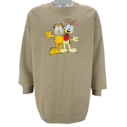 Vintage (Lee) - Garfield & Odie Embroidered Crew Neck Sweatshirt 1990s XX-Large