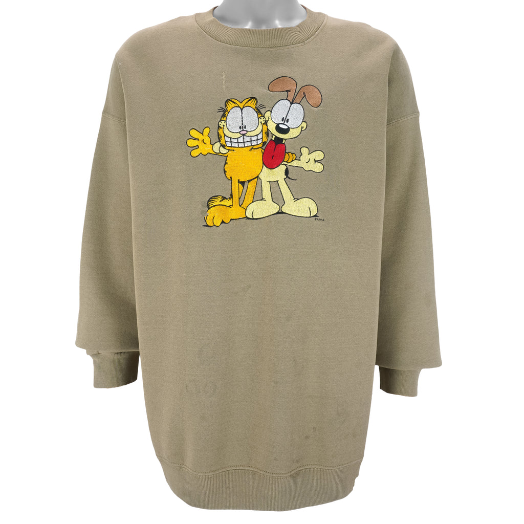 Vintage (Lee) - Garfield & Odie Embroidered Crew Neck Sweatshirt 1990s XX-Large