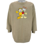 Vintage (Lee) - Garfield & Odie Embroidered Crew Neck Sweatshirt 1990s XX-Large