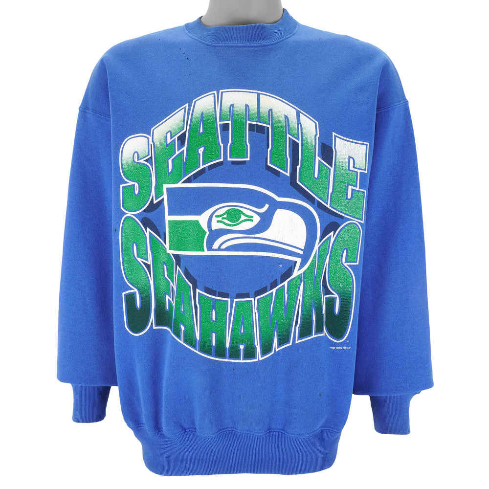 NFL (Habes) - Seattle Seahawks Crew Neck Sweatshirt 1995 X-Large Vintage Retro Football