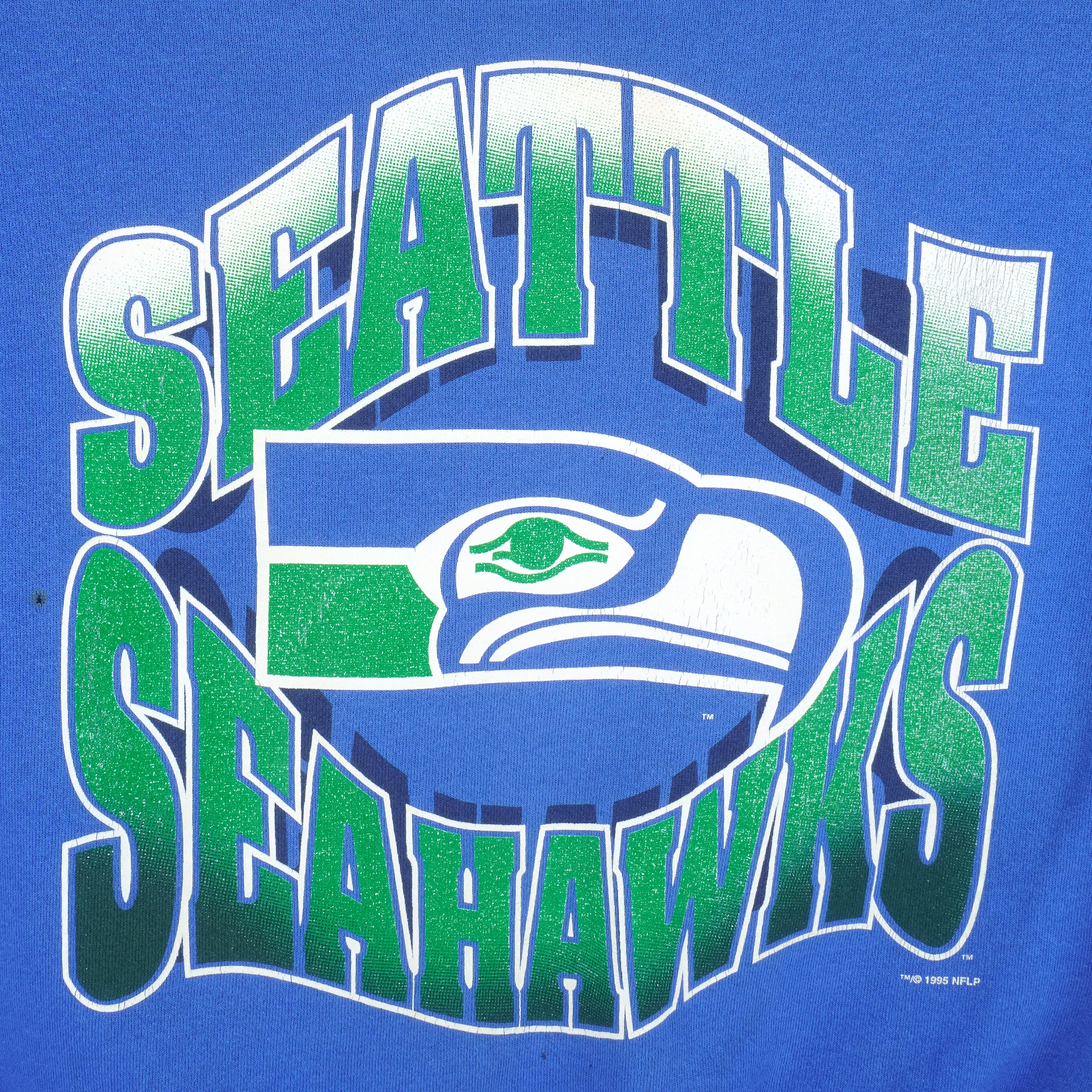 NFL (Habes) - Seattle Seahawks Crew Neck Sweatshirt 1995 X-Large Vintage Retro Football
