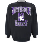 NCAA (Hanes) - Northwestern Wildcats Crew Neck Sweatshirt 1990s Large Vintage Retro Football College
