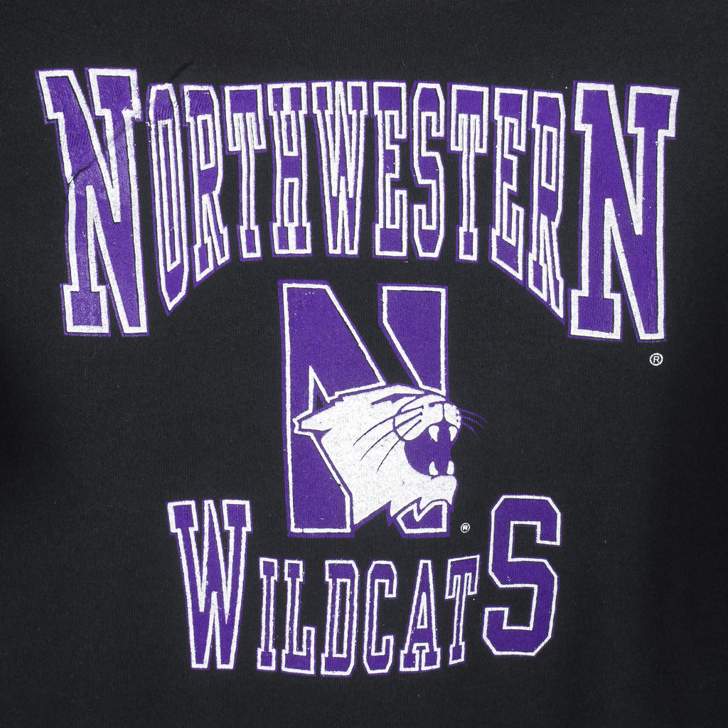NCAA (Hanes) - Northwestern Wildcats Crew Neck Sweatshirt 1990s Large Vintage Retro Football College