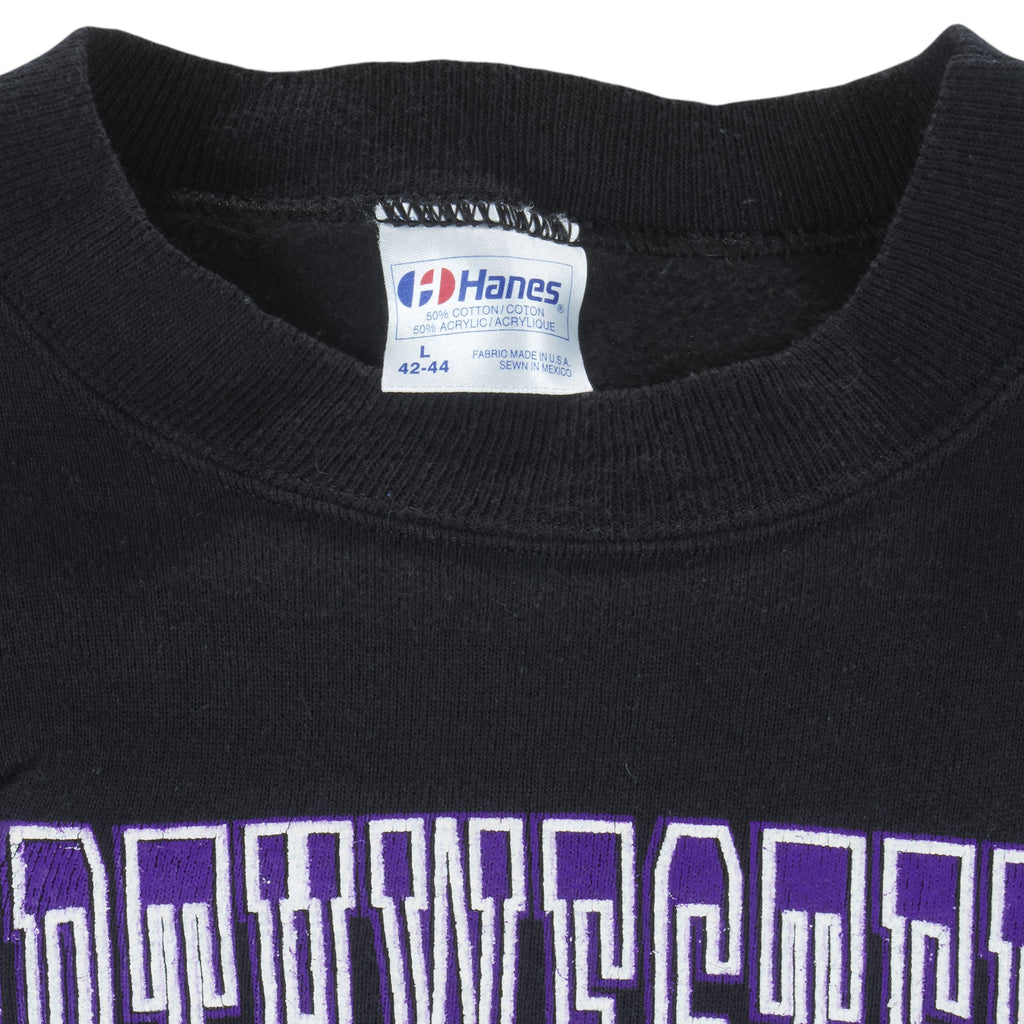 NCAA (Hanes) - Northwestern Wildcats Crew Neck Sweatshirt 1990s Large Vintage Retro Football College