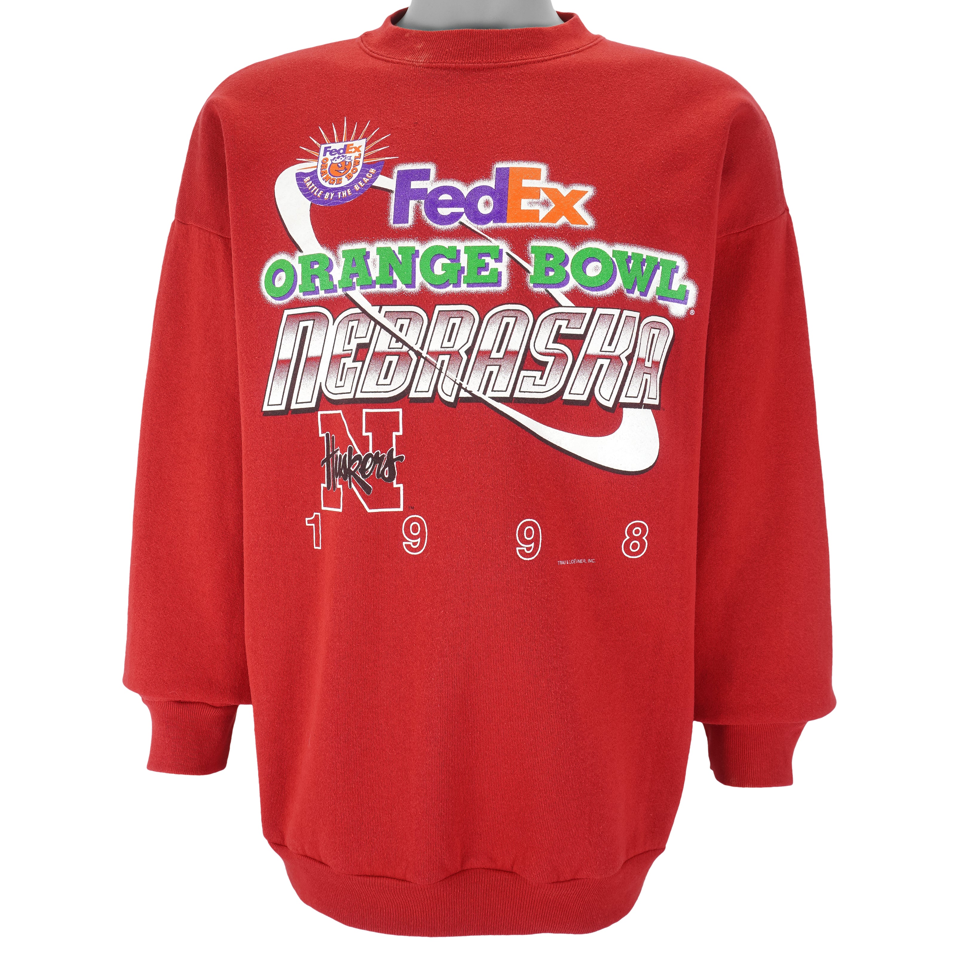 NCAA (Tultex) - Nebraska Huskers Orange Bowl Sweatshirt 1999 X-Large Vintage Retro Football College