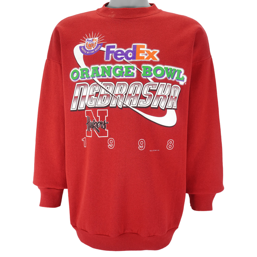 NCAA (Tultex) - Nebraska Huskers Orange Bowl Sweatshirt 1999 X-Large Vintage Retro Football College