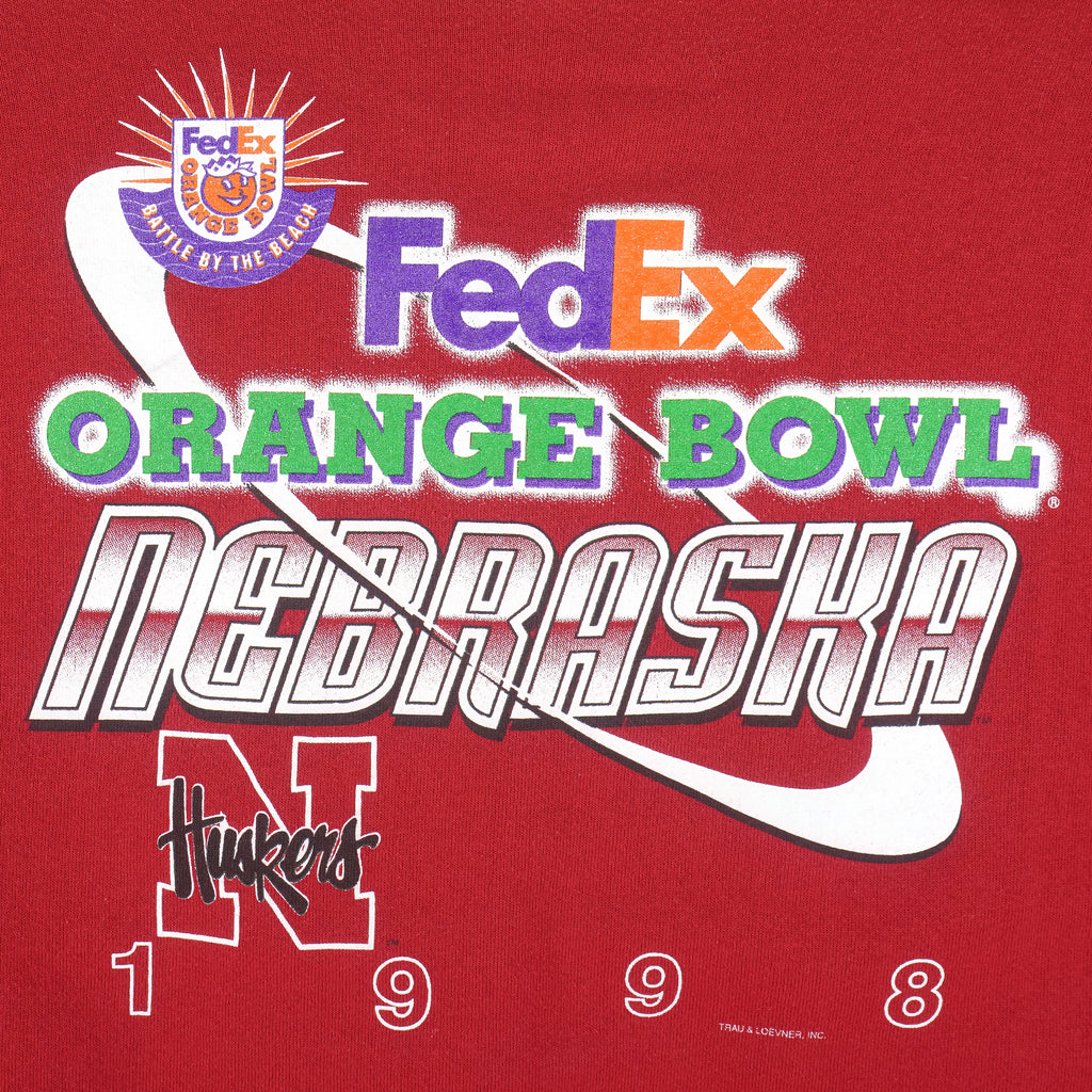 NCAA (Tultex) - Nebraska Huskers Orange Bowl Sweatshirt 1998 X-Large Vintage Retro Football College