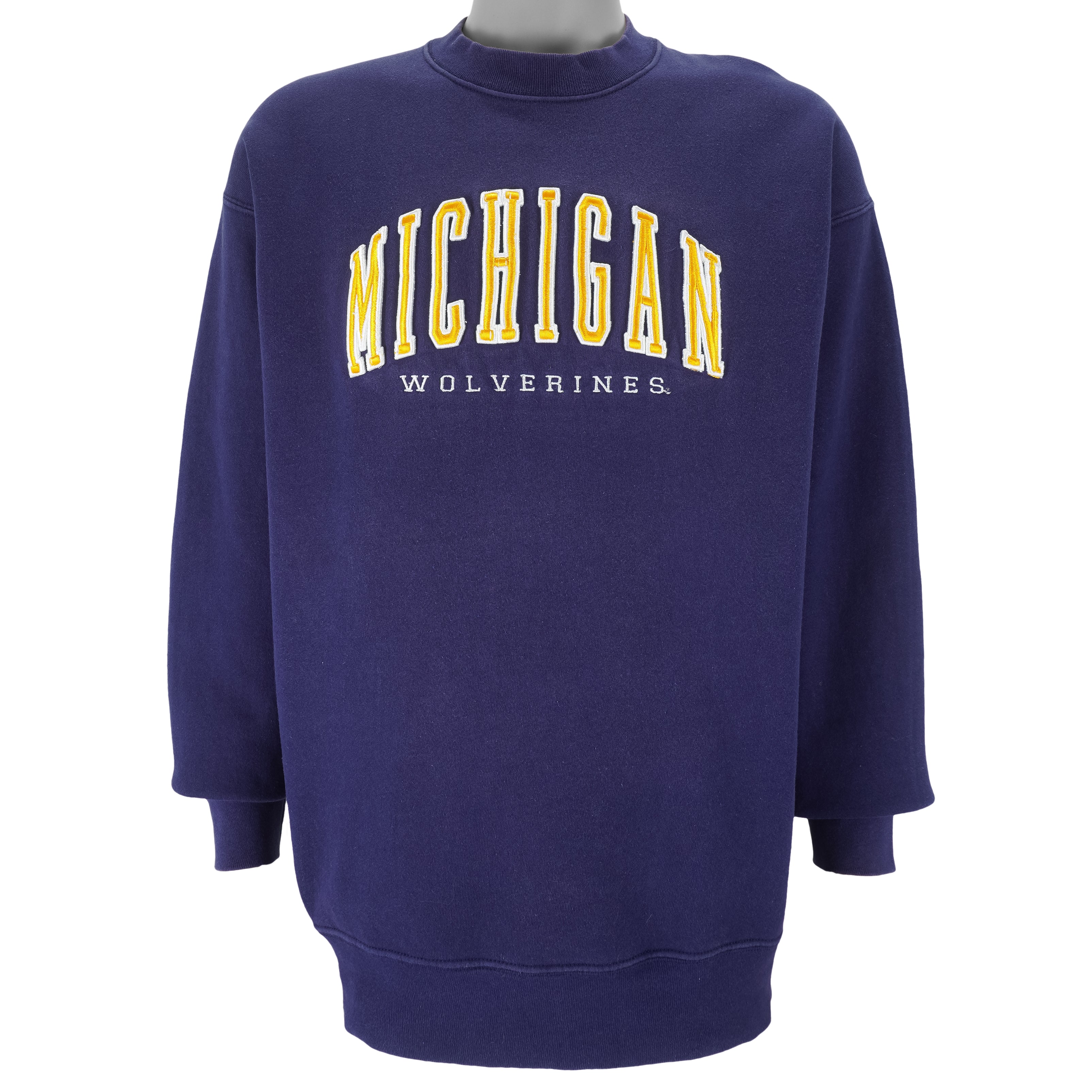 NCAA - Michigan Wolverines Embroidered Crew Neck Sweatshirt 1990s X-Large