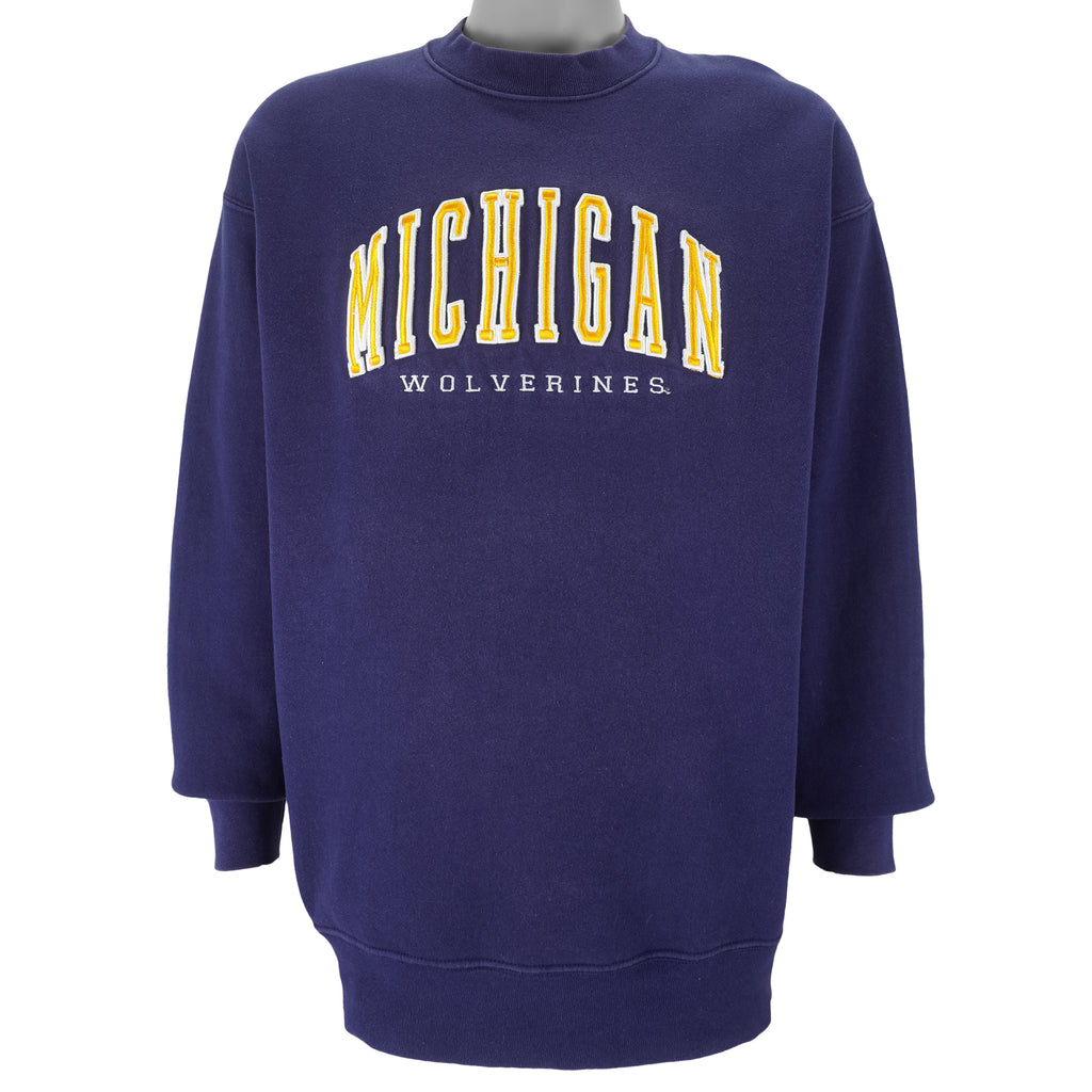 NCAA - Michigan Wolverines Embroidered Crew Neck Sweatshirt 1990s X-Large