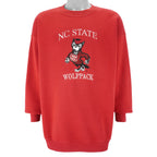 NCAA (USA) - North Carolina Wolfpack Embroidered Sweatshirt 1990s X-Large Vintage Retro Football College