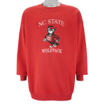 NCAA (USA) - North Carolina Wolfpack Embroidered Sweatshirt 1990s X-Large Vintage Retro Football College