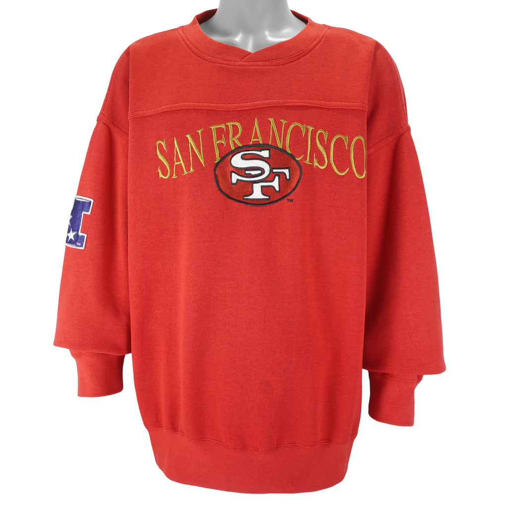 NFL - San Francisco 49ers Embroidered Crew Neck Sweatshirt 1990s XX-Large Vintage Retro Football