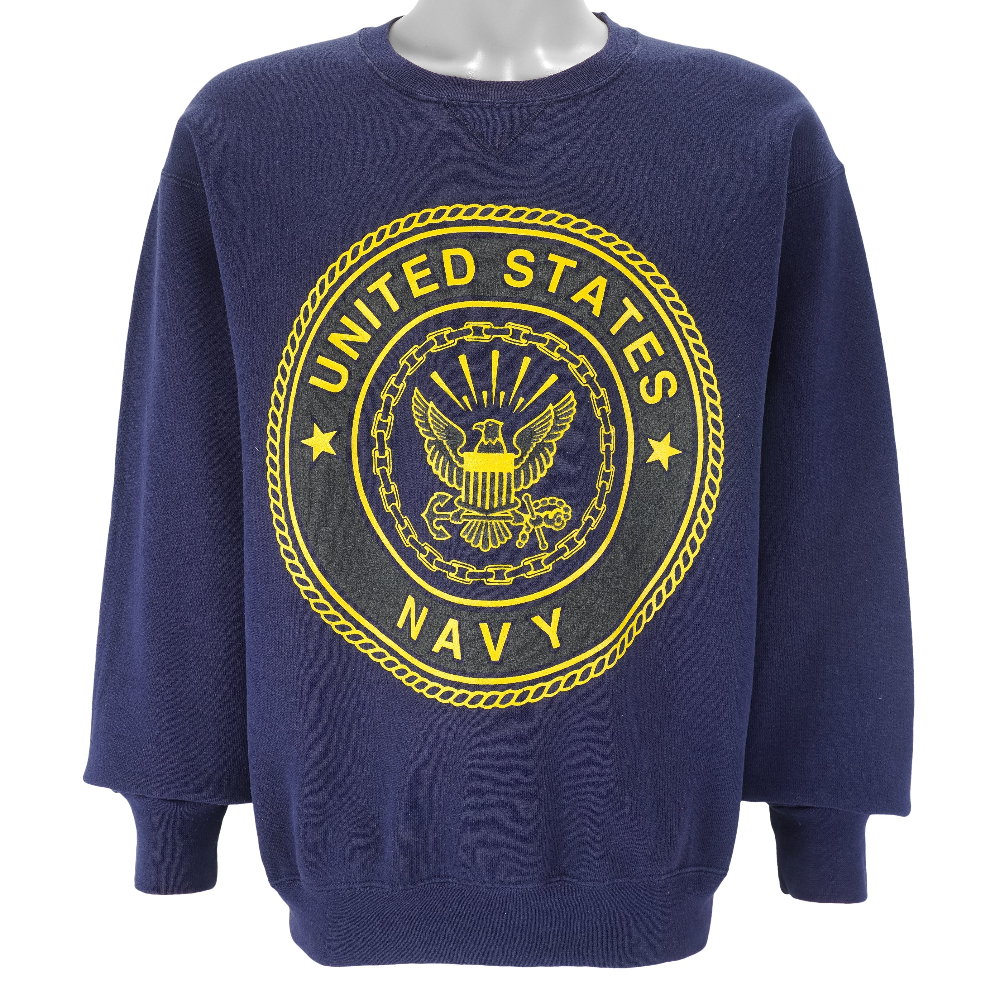 Vintage (Soffe) - US Navy Crew Neck Sweatshirt 1990s Medium Vintage Retro