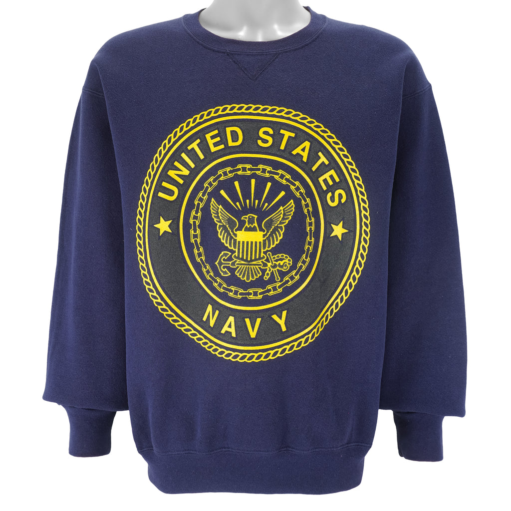Vintage (Soffe) - US Navy Crew Neck Sweatshirt 1990s Medium Vintage Retro