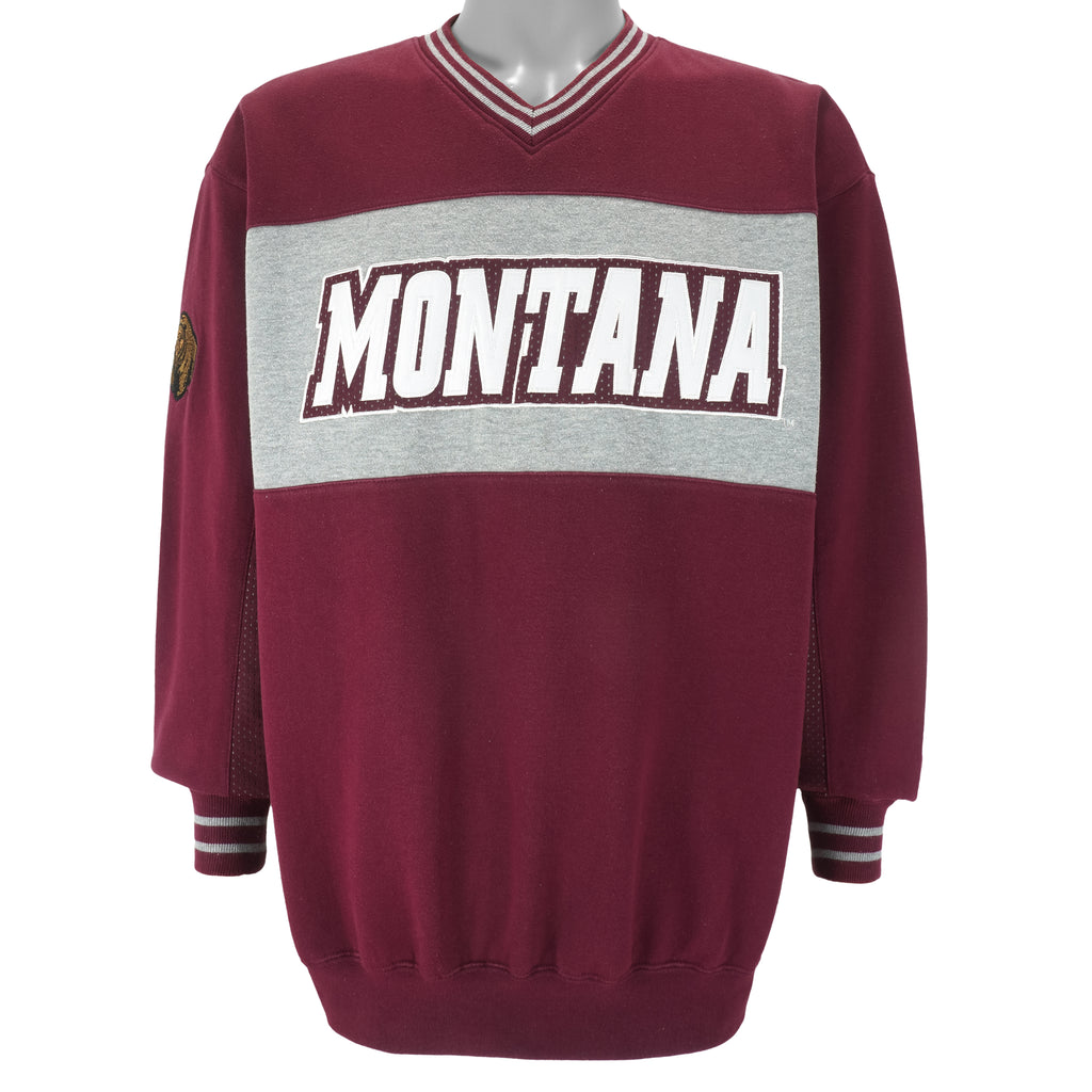 NCAA (Lee) - Montana Football Grizzlies Embroidered Sweatshirt 1990s Large Vintage Retro College