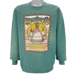 Vintage (American Eagle) - Navajo Territory US Indian Reservation Crew Neck Sweatshirt 1990s Large