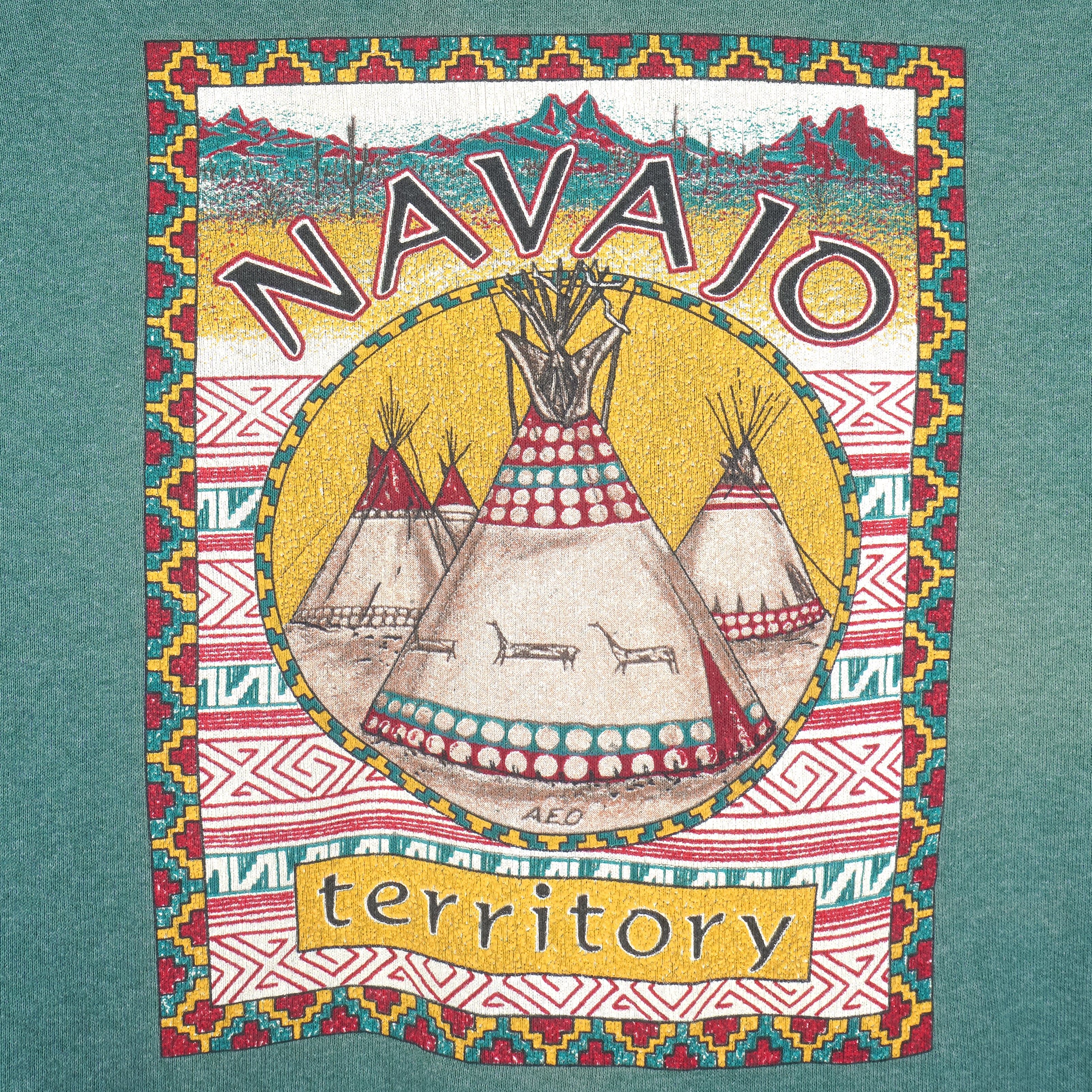 Vintage (American Eagle) - Navajo Territory Crew Neck Sweatshirt 1990s Large Vintage Retro