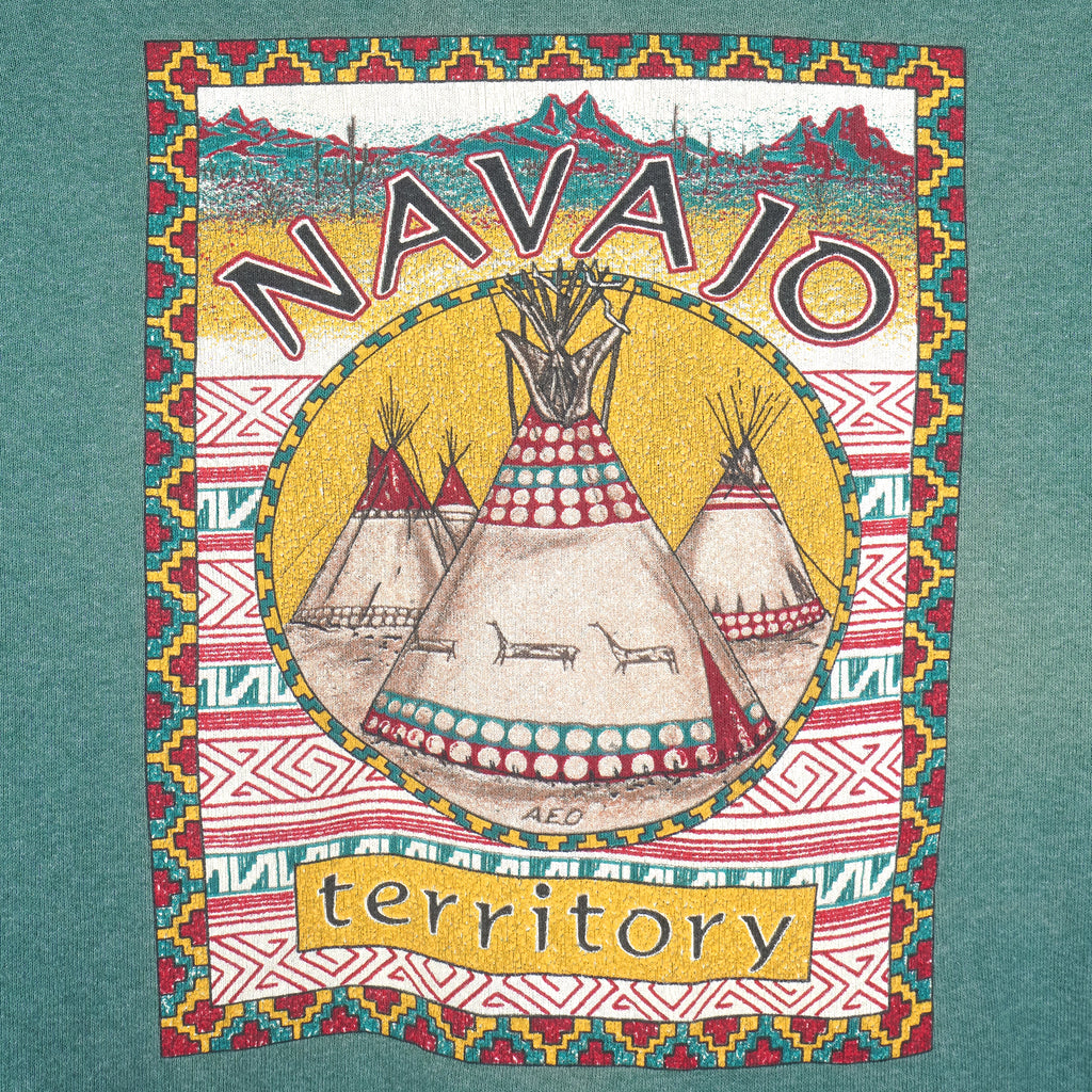 Vintage (American Eagle) - Navajo Territory Crew Neck Sweatshirt 1990s Large Vintage Retro