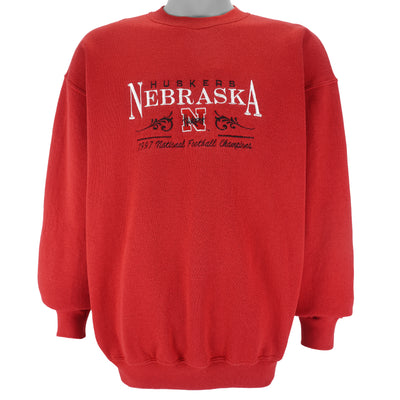 NCAA (PM) - Nebraska Huskers Champs Embroidered Sweatshirt 1997 Large