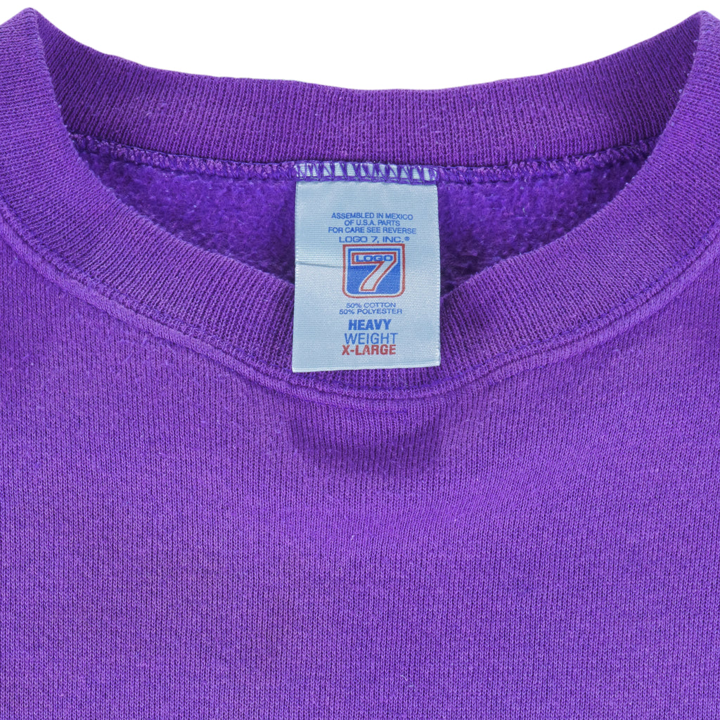 NFL (Logo 7) - Minnesota Vikings Embroidered Crew Neck Sweatshirt 1990s X-Large Vintage Retro Football