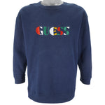 Guess - USA Embroidered Crew Neck Sweatshirt 1990s Large
