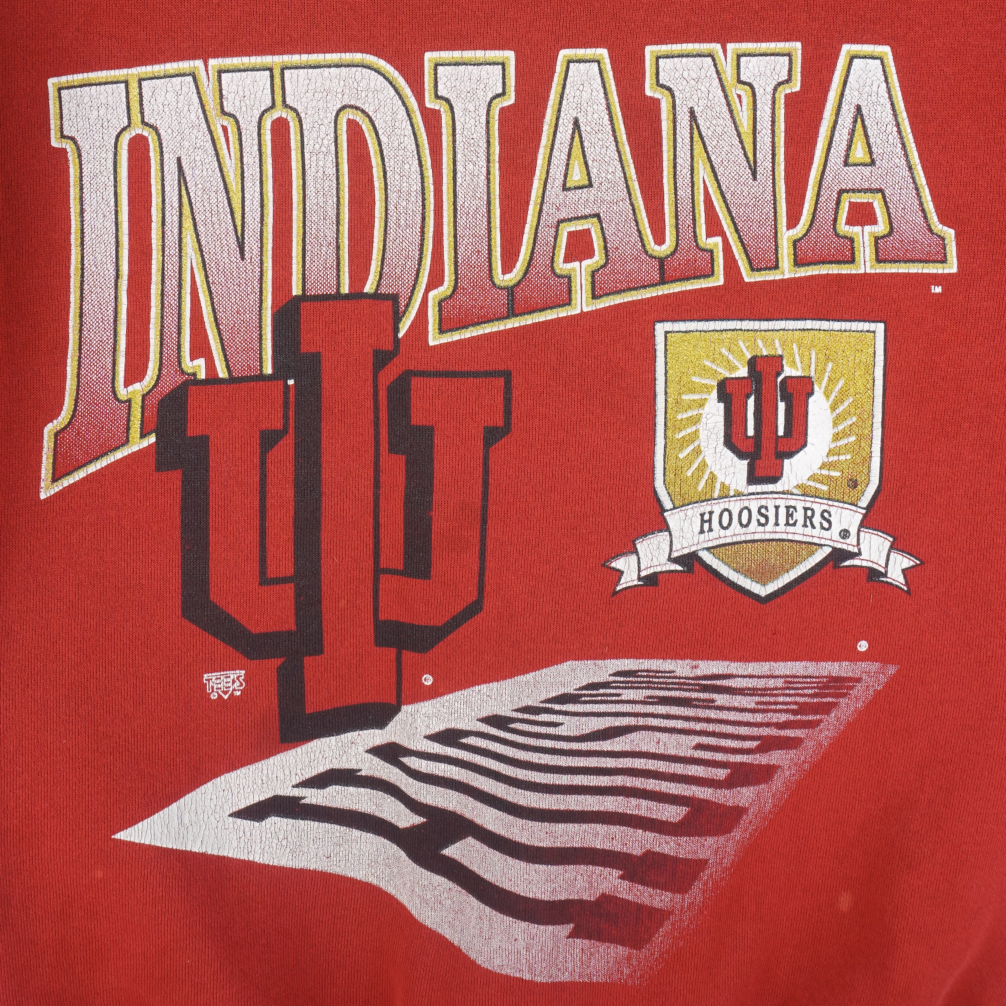 NCAA (Tultex) - Indiana Hoosiers Crew Neck Sweatshirt 1990s Medium Vintage Retro College