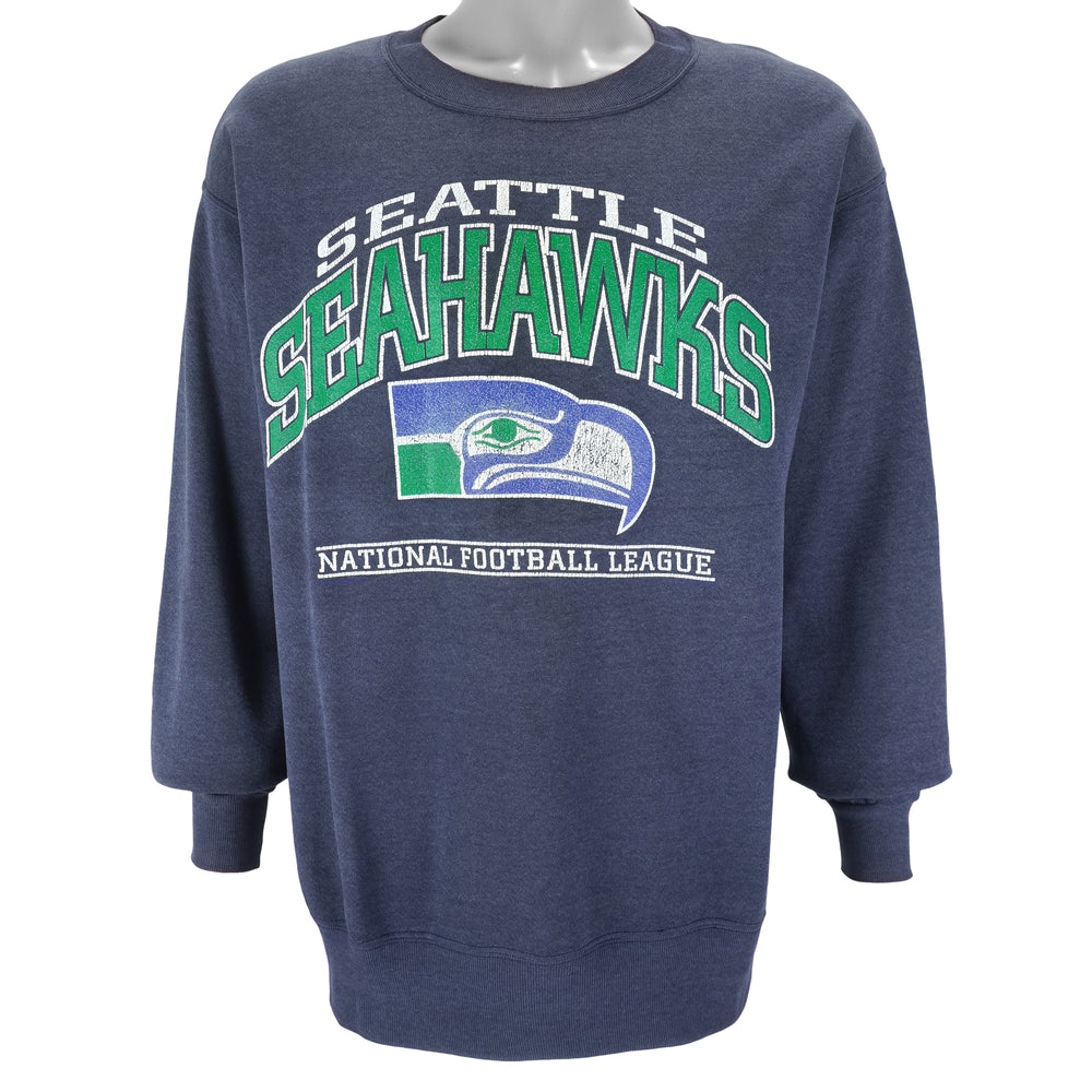 NFL (Lee) - Seattle Seahawks Crew Neck Sweatshirt 1990s Medium Vintage Retro Football