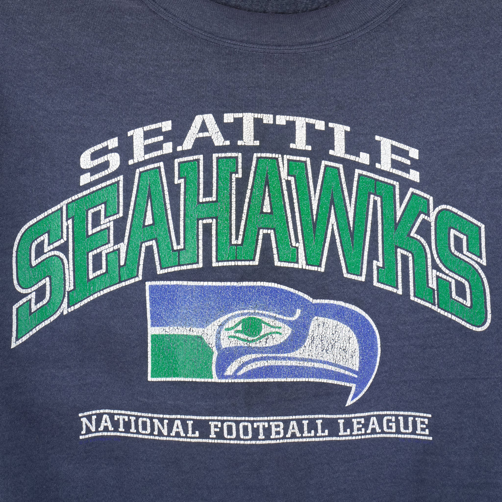 NFL (Lee) - Seattle Seahawks Crew Neck Sweatshirt 1990s Medium Vintage Retro Football