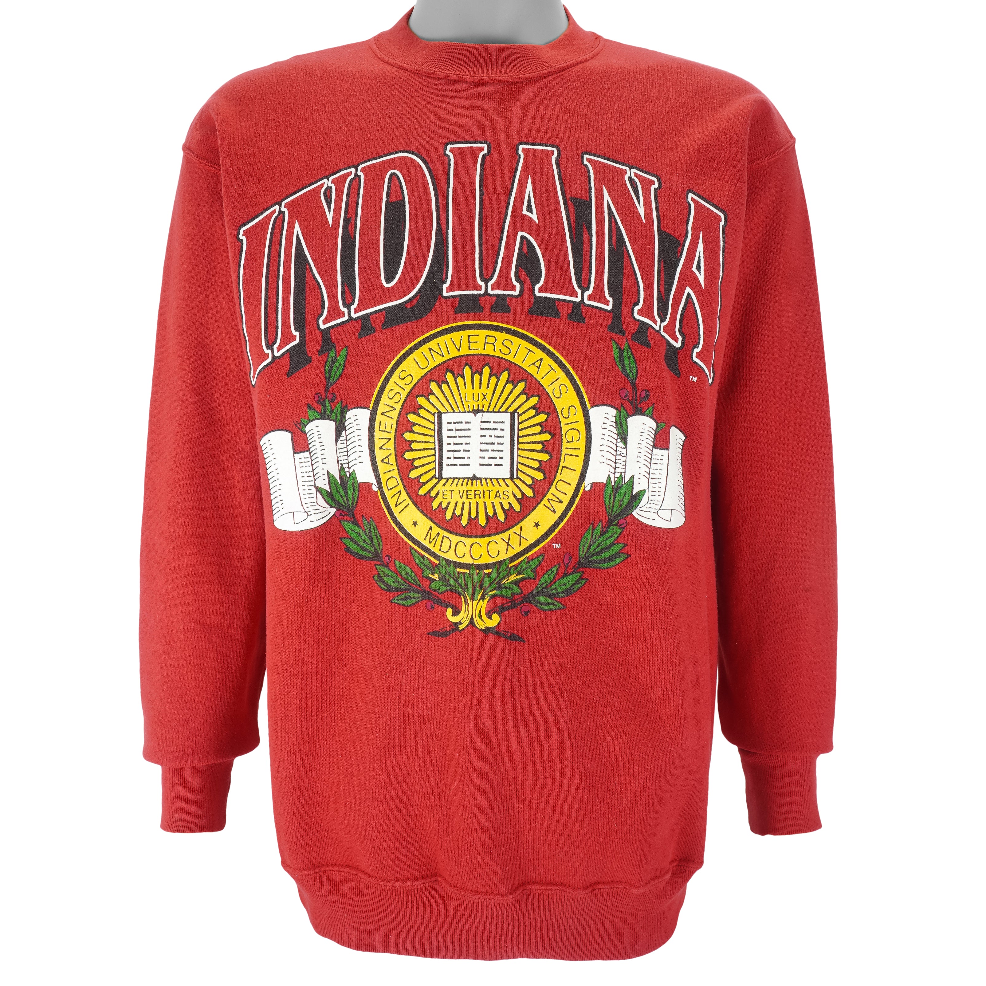 Vintage (Jostens) - Indiana University Crew Neck Sweatshirt 1990s Large Vintage Retro College