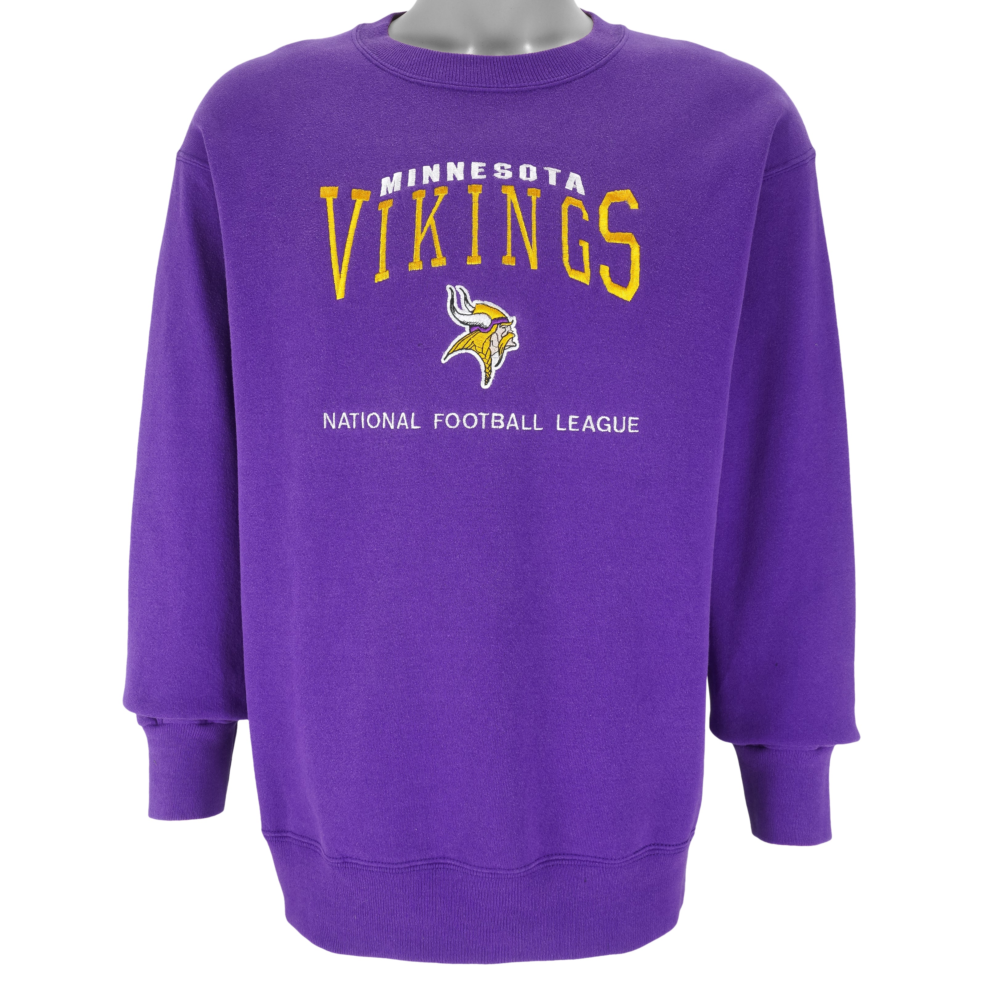NFL - Minnesota Vikings Embroidered Sweatshirt 1990s Large Vintage Retro Football