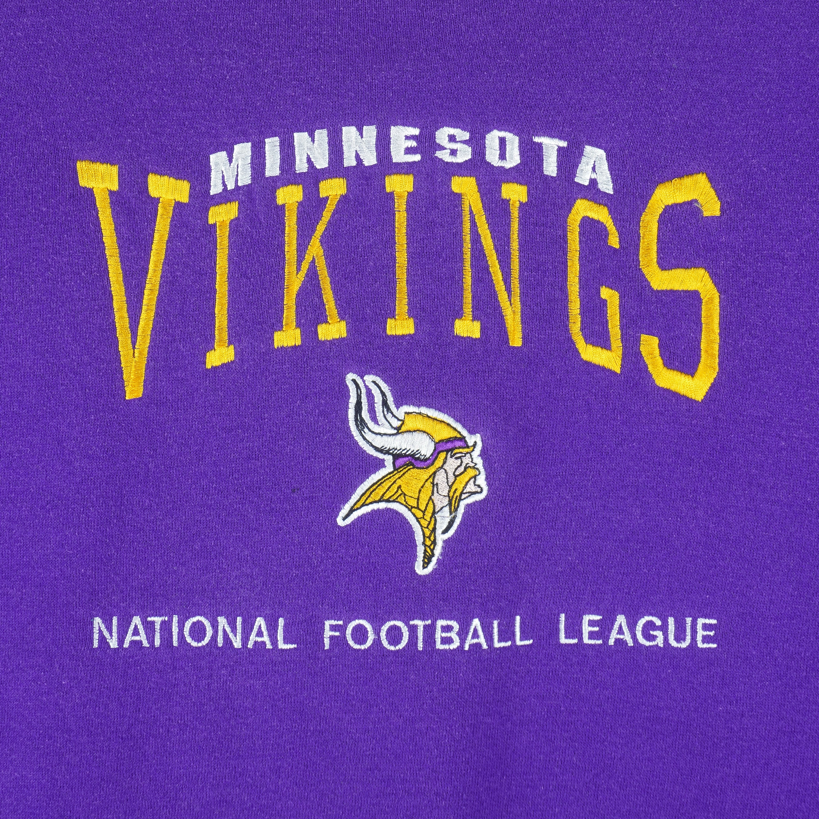 NFL - Minnesota Vikings Embroidered Sweatshirt 1990s Large Vintage Retro Football