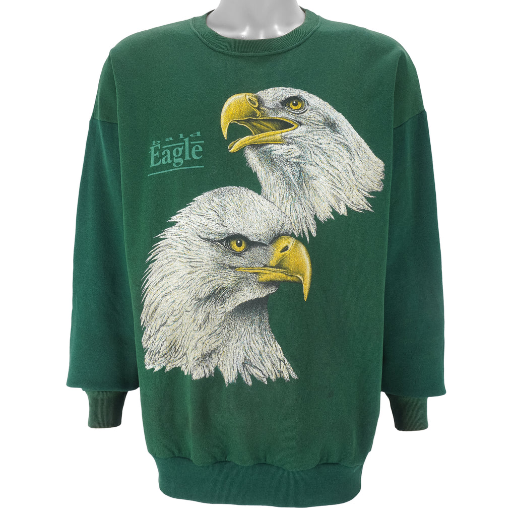 Vintage (Santee) - Bald Eagles Animal Print Sweatshirt 1990s Large Vintage Retro