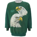 Vintage (Santee) - Bald Eagles Animal Print Sweatshirt 1990s Large